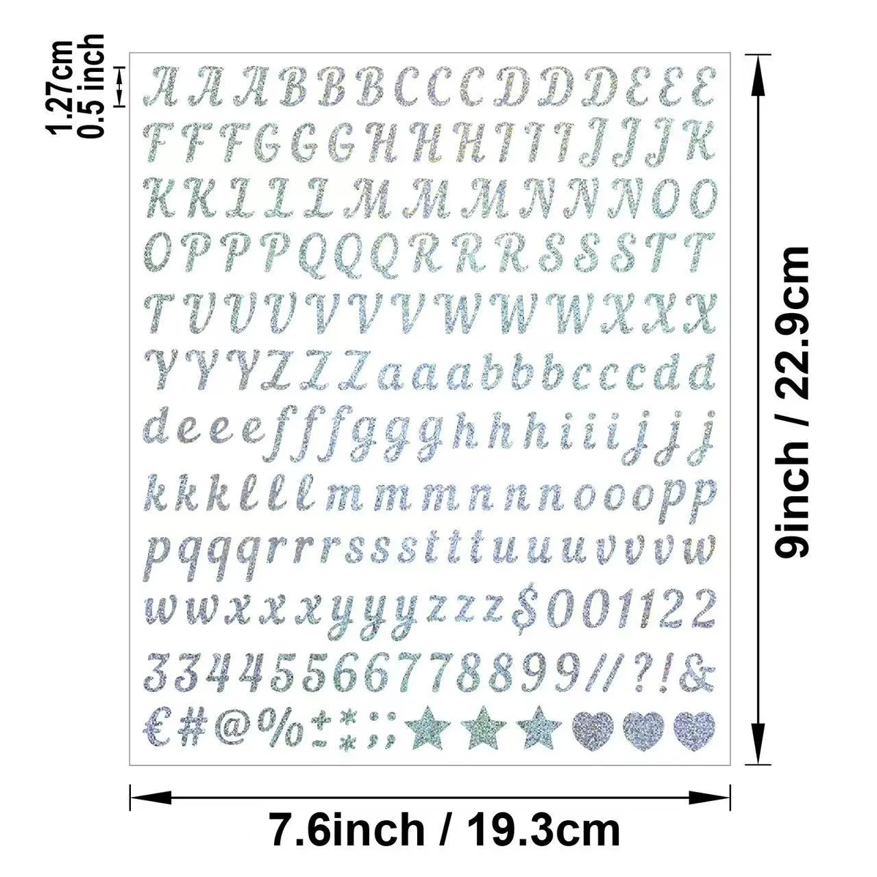 Vinil decorativo de arenito alfabético e numérico