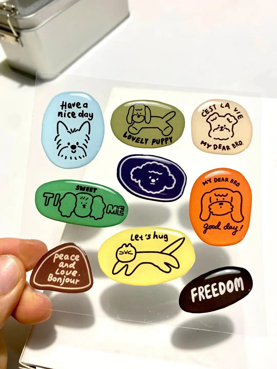 Adesivos de resina epóxi de desenho animado