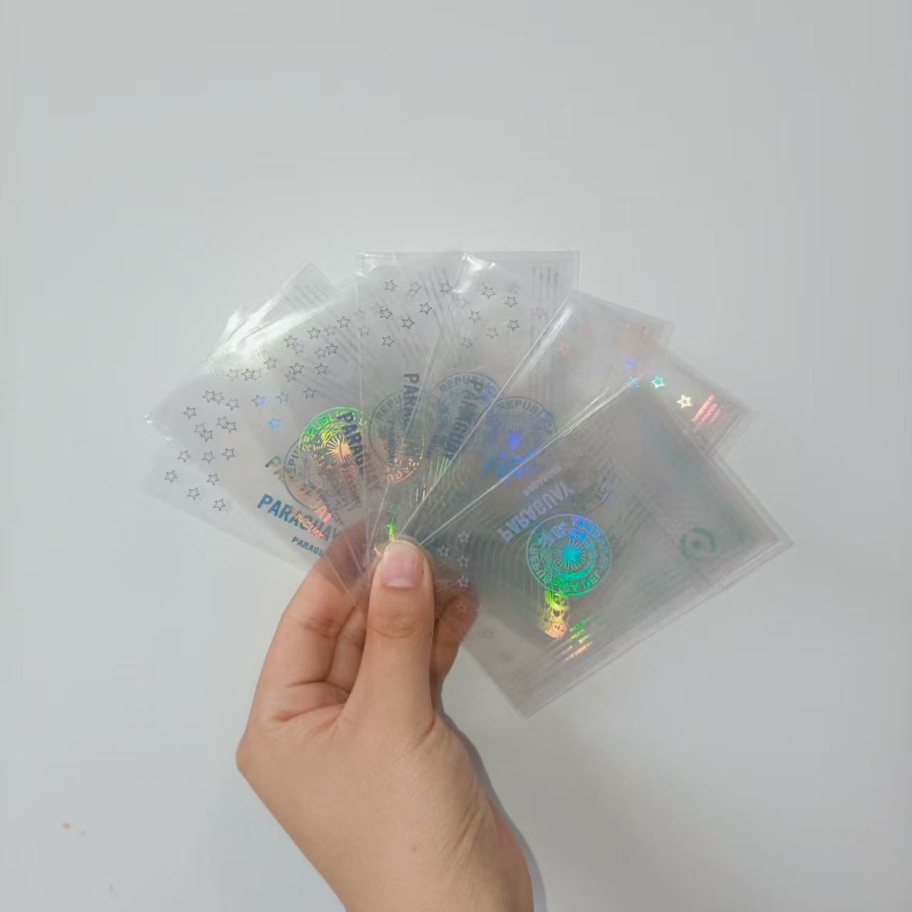 Adesivos de cartão holograma transparentes
