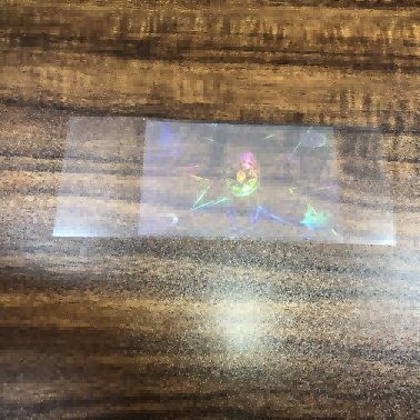 Adesivos holográficos transparentes